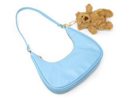 Blue Teddy Charm Shoulder Bag