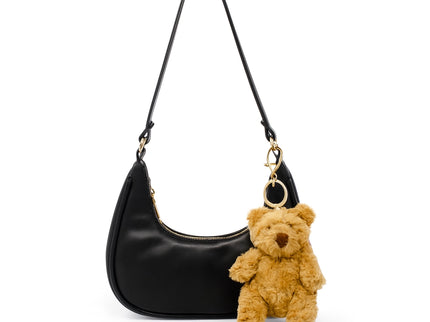Black Teddy Charm Shoulder Bag