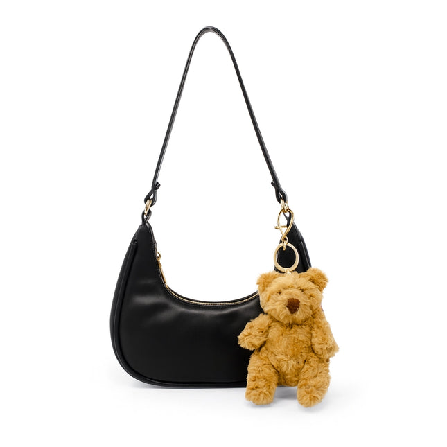 Black Teddy Charm Shoulder Bag