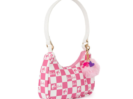 Barbie™ Pink Checkered Kids Hobo Handbag