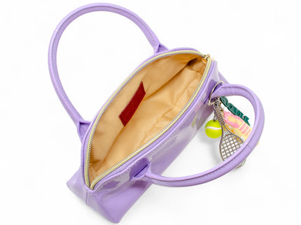 Purple Sporty Charm Top Handle Bag