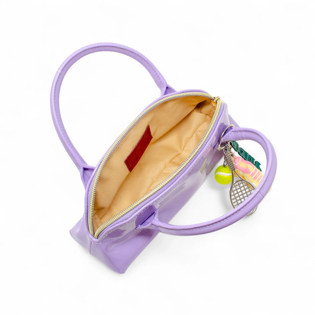 Purple Sporty Charm Top Handle Bag
