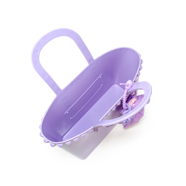 Purple Tiny Jelly Stud Tote w/ Bow Charm