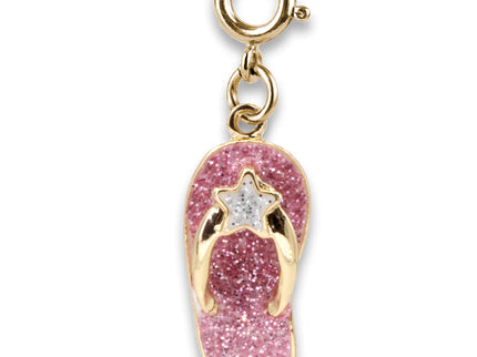 Gold Glitter Flip Flop Charm