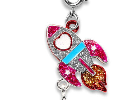 Glitter Rocket Charm