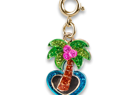 Gold Glitter Palm Tree Charm