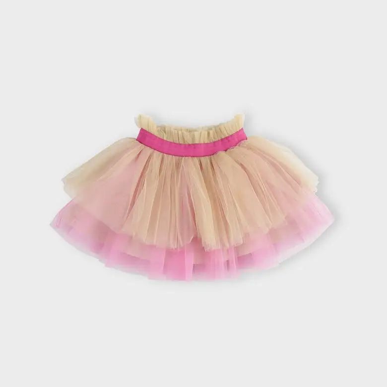 Pink Layered Tulle Skirt