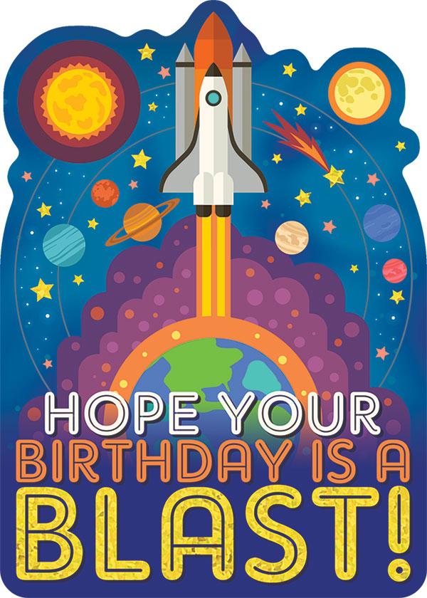 Space Happy Birthday Greeting Card